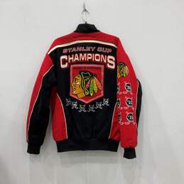 Mens Red Black Chicago Blackhawks Stanley Cup Champions NHL Hockey Jacket Size S alternative image