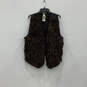 NWT Womens Brown Black Sleeveless Regular Fit Open Front Vest Size 2XL image number 1