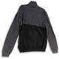 NWT Mens Black Gray Mock Neck Long Sleeve Tight-Knit Pullover Sweater Sz XL image number 2