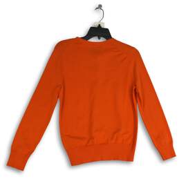 Lands' End Womens Orange Long Sleeve Button Front Cardigan Sweater Size Small alternative image