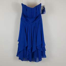 David's Bridal Women Blue Midi Dress Sz 4 NWT