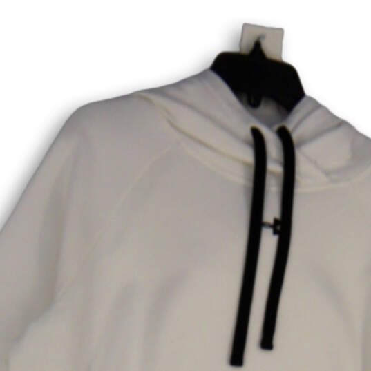 Mens White Black Kangaroo Pockets Long Sleeve Pullover Hoodie Size XL image number 3