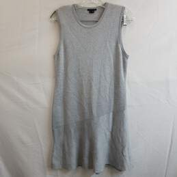 Theory metallic silver sleeveless sweater dress L