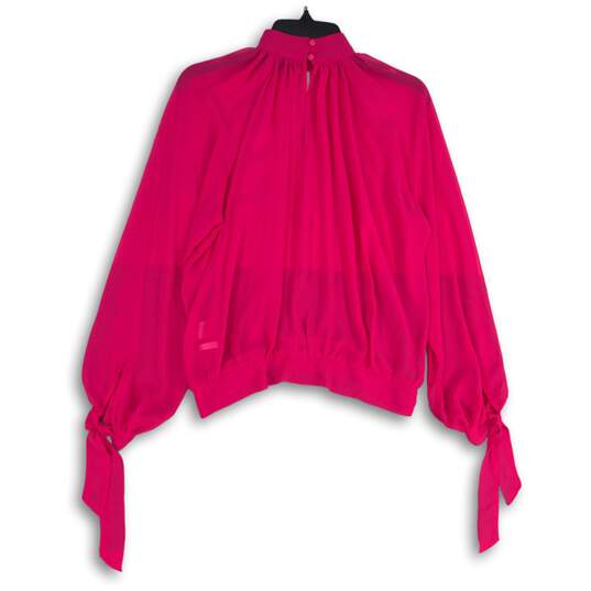 NWT 7th Avenue New York & Company Womens Pink Balloon Sleeve Blouse Top Size XS image number 2