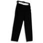 Womens Black Flat Front Straight Leg Pockets Regular Fit Dress Pants Size 4 image number 1