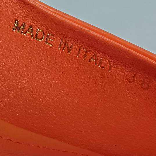 Prada Women's Orange Leather Slingback Pointed Toe Low Heels Size 7 w/COA image number 8