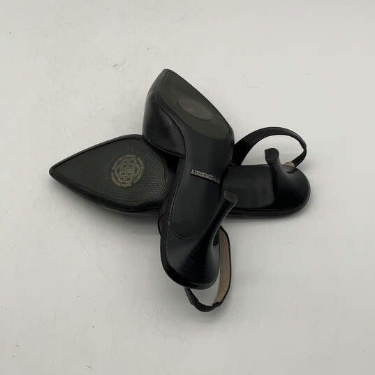 Womens Black Pointed Toe Slip-On Stiletto Heel Slingback Sandals Size 7M image number 7
