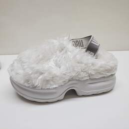 UGG Fluff Sugar Women's White Faux Fur Slingback Platform Sandals Slippers alternative image