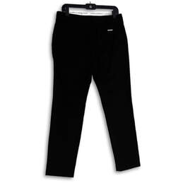 NWT Womens Black Flat Front Slash Pocket Straight Leg Dress Pants Size 6 alternative image