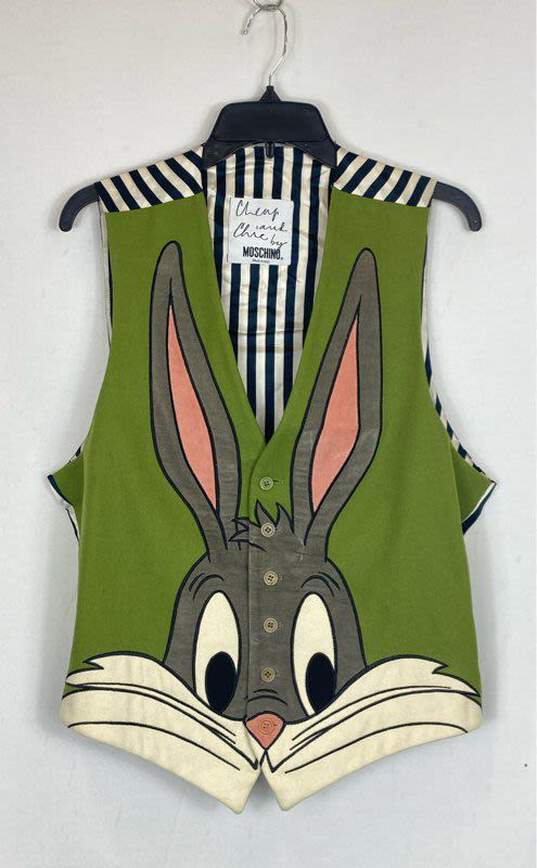 Vintage Moschino Men Bugs Bunny Wool Green Vest - Size 44 image number 1