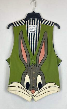 Vintage Moschino Men Bugs Bunny Wool Green Vest - Size 44