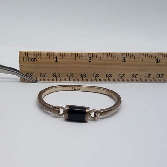 Sterling Silver Onyx 5 1/2 Inch Tension Bracelet 22.9g image number 9