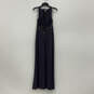 Womens Gray Embellished Ruched Sleeveless Halter Neck Maxi Dress Size 4 image number 2