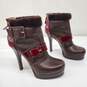 Fendi Women's Brown Red Fur Lined Platform Boots Size 8.5 w/COA image number 4