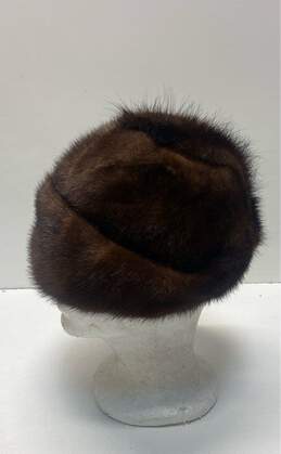 Vintage Designer Brown Genuine Mink Fur Beret alternative image