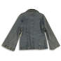 NWT Womens Blue Denim Crochet Long Sleeve Notch Collar Jean Jacket Size S image number 2