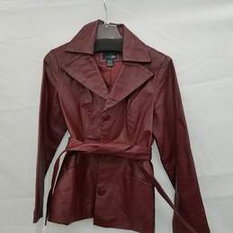 East 5th Red Leather Jacket Petite Size Medium