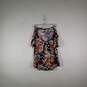Womens Floral Scoop Neck Short Sleeve Pullover T-Shirt Size XL image number 1