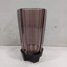 Purple Glass Art Deco Flower Vase