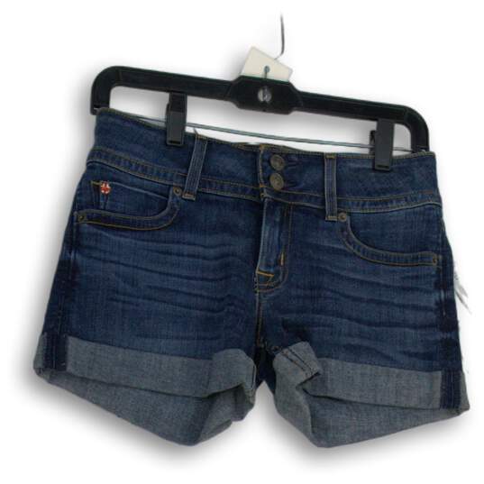 NWT Hudson Womens Blue Denim Medium Wash 5-Pocket Design Cuffed Shorts Size 25 image number 1