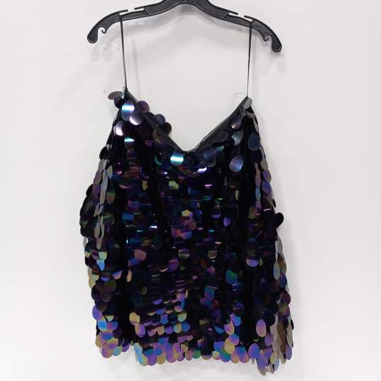 WOMEN'S MULTICOLOR FREE PEOPLE SEQUIN BLOUSE DRESS SIZE L NEW WITH TAG image number 2