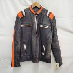 NWT Sourlock MN's Genuine Distressed Leather Motorcycle Jacket Size S