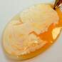 Sterling Silver Vermeil Carved Shell Cameo Statement Pendant 12.8g image number 3