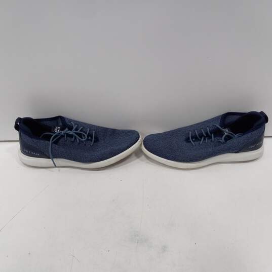 Cole Haan Men's Blue Knitted Low Cut Lace-Up Sneakers Size 9.5 image number 3
