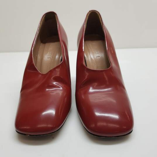 AUTHENTICATED WMNS MARNI LEATHER CHUNKY HEEL PUMPS SZ 36 image number 4