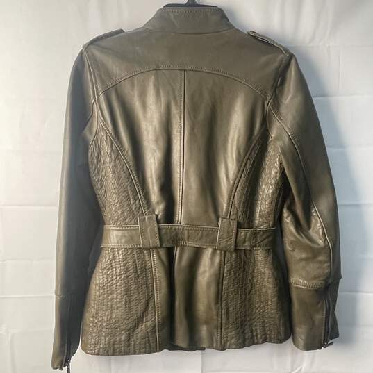 Jones of New York Women's Olive Drab Leather Jacket image number 2