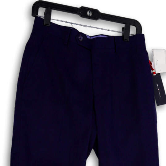 NWT Mens Blue Modern Fit Slash Pocket Straight Leg Dress Pants Size 30x30 image number 3