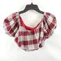 Snidel Women Red Plaid Cropped Top OS image number 1