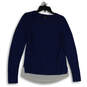 Womens Blue Knitted Long Sleeve Crew Neck Tunic Sweater Size Small image number 1