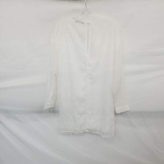 Nasty Gal White Bridal Fine Fringe Batwing Mini Dress WM Size 0 NWT image number 2