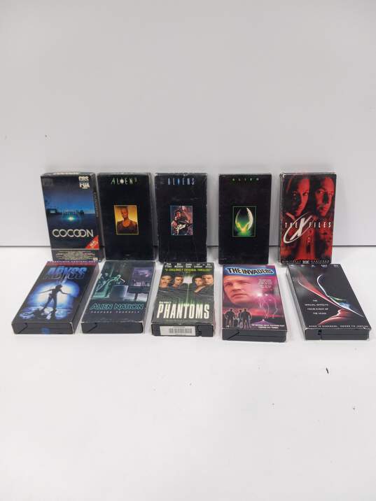 Vintage Lot of Ten Assorted VHS Action Movies image number 1