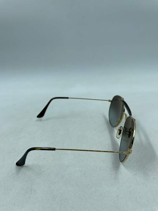 Ray-Ban Gold Pilot Mirrored Sunglasses image number 5
