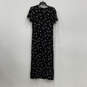 Womens Black Floral Crew Neck Short Sleeve Back Zip Maxi Dress Size 8 image number 2