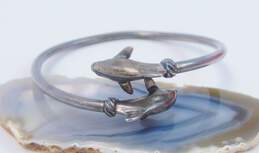 Kabana 925 Dolphin Tips Bypass Bangle Bracelet 8.2g alternative image