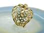 14K Gold Open Scrolled Heart Pendant 1.2g image number 1