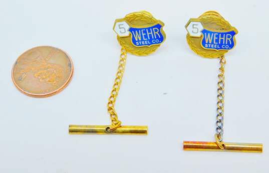 2 - VNTG Enamel Gold Filled Wehr Steel Co Lapel Pins image number 4