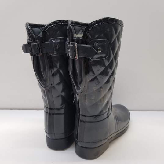 Hunter Refined Gloss Quilt Short Boots Dark Slate 7 image number 5