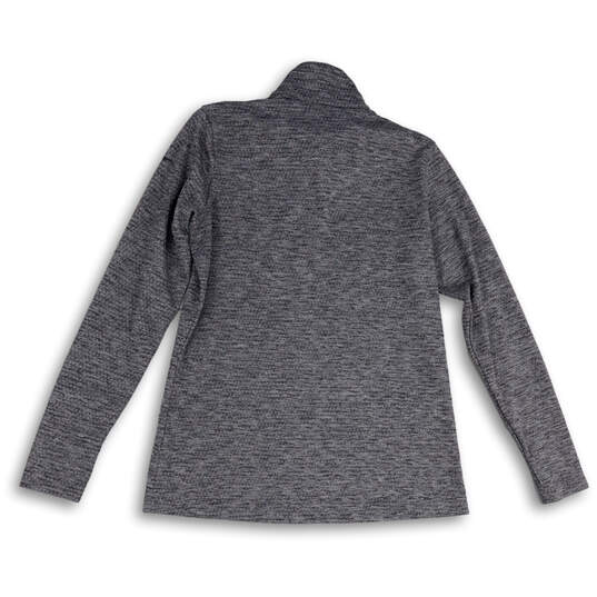 Mens Gray Heather Long Sleeve Quarter Zip Mock Neck Pullover Jacket Size XL image number 2