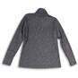 Mens Gray Heather Long Sleeve Quarter Zip Mock Neck Pullover Jacket Size XL image number 2