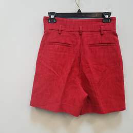 Womens Red Pleated Front Mid Rise Slash Pockets Chino Shorts Size 40 alternative image