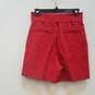 Womens Red Pleated Front Mid Rise Slash Pockets Chino Shorts Size 40 image number 2