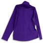 Womens Purple Long Sleeve Mock Neck Pockets Full-Zip Jacket Size Large image number 2
