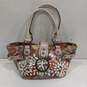 Guess Cream Floral Beaded Canvas Satchel Bag image number 1
