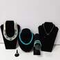 Teal & Cream Tones Fashion Jewelry Assorted 6pc Lot image number 1