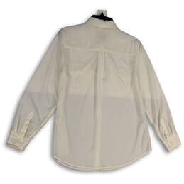 NWT Womens White Collared Long Sleeve Button-Up Shirt Size 1 (us size 8/10) alternative image