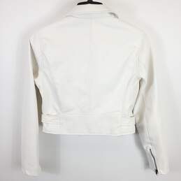 Windsor Women White Faux Leather Belt Jacket L NWT alternative image